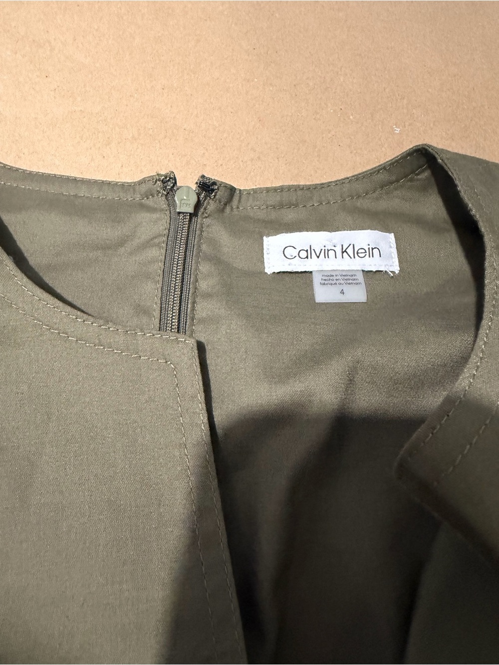 Olive Green Calvin Klein Dress - Picture 9 of 9